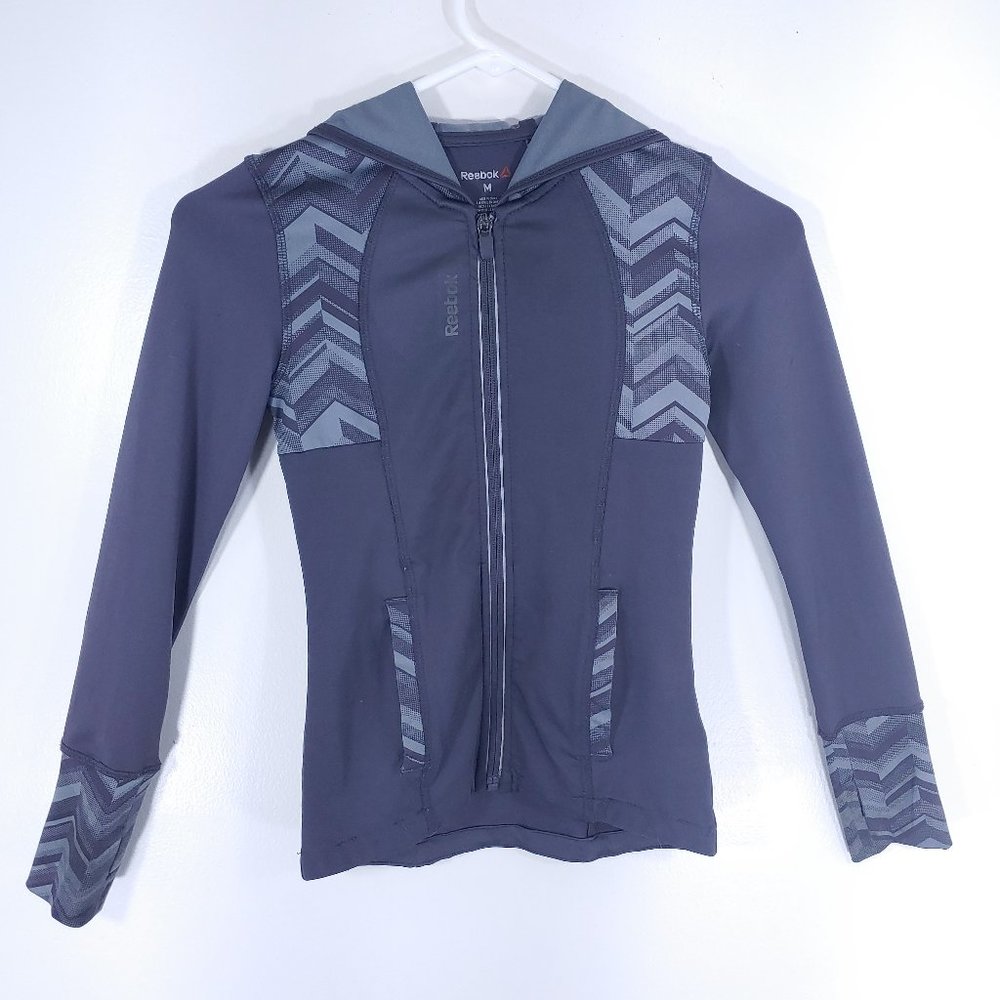 Reebok kid's Chevron Print Black Track Jacket